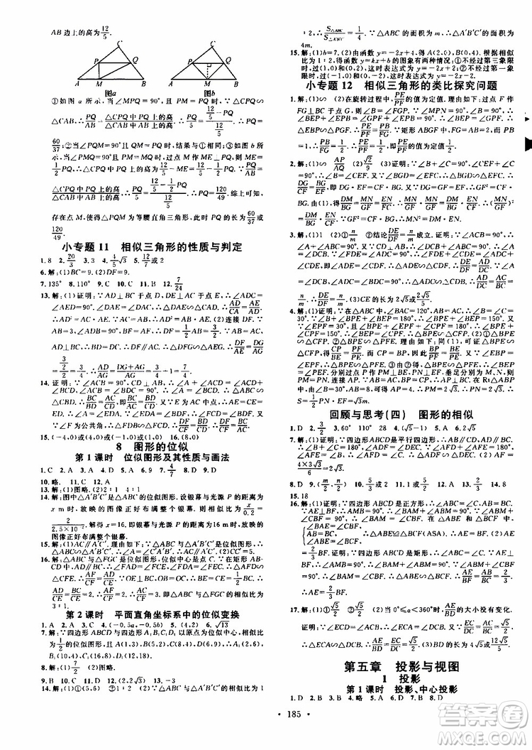 2019年名校課堂九年級(jí)上冊(cè)化學(xué)BS北師版河南專版參考答案