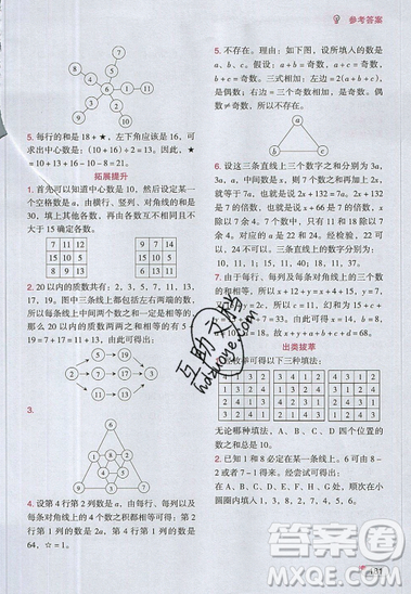 全腦訓(xùn)練2019小學(xué)數(shù)學(xué)培優(yōu)必刷1000題四年級(jí)參考答案