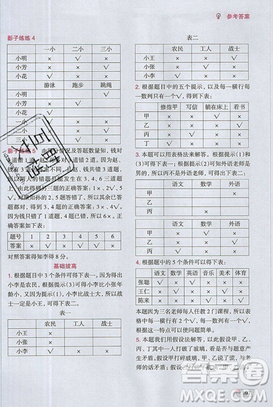 全腦訓(xùn)練2019小學(xué)數(shù)學(xué)培優(yōu)必刷1000題五年級參考答案