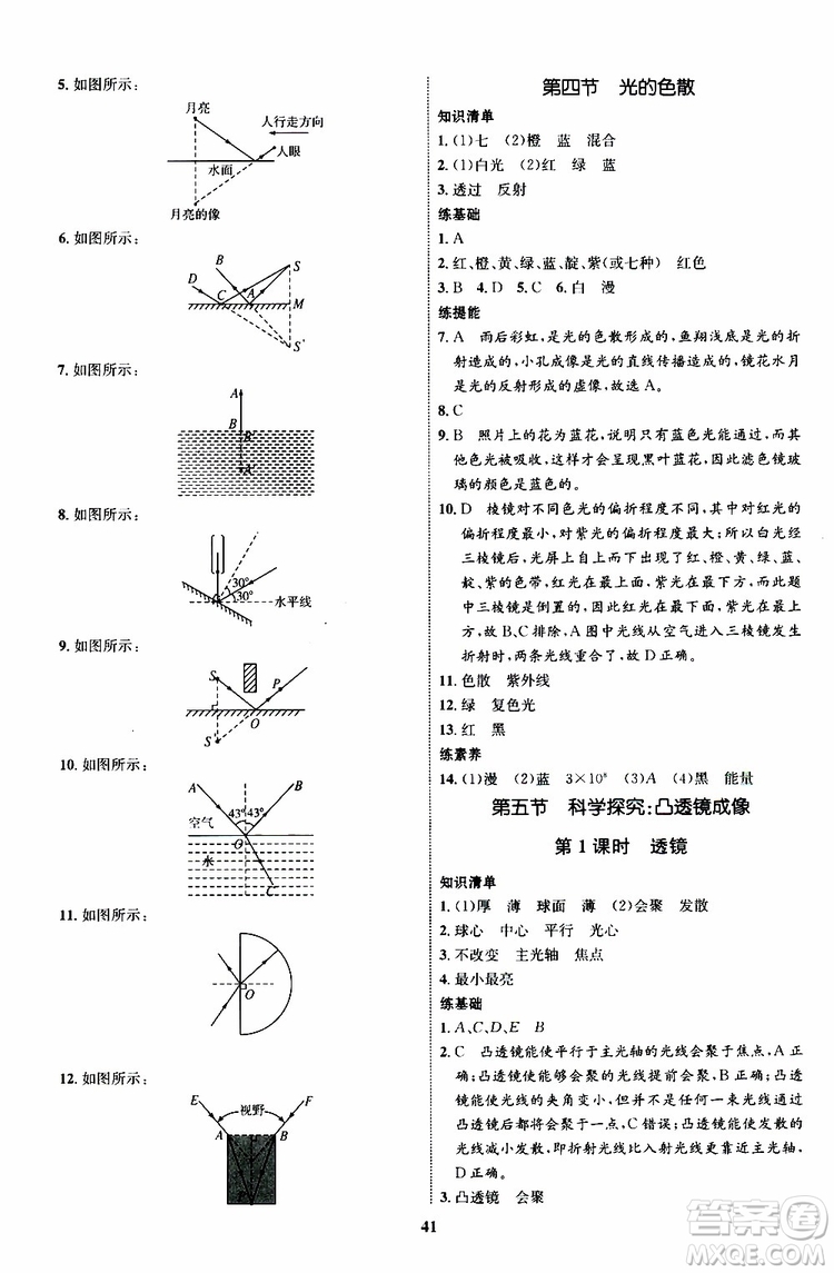 2019年初中同步學(xué)考優(yōu)化設(shè)計(jì)物理八年級(jí)上冊(cè)HK滬科版參考答案