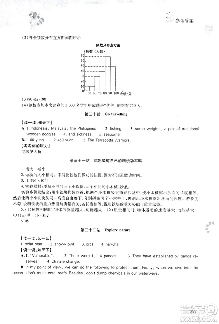 2019新課程暑假作業(yè)本八年級(jí)綜合B版答案