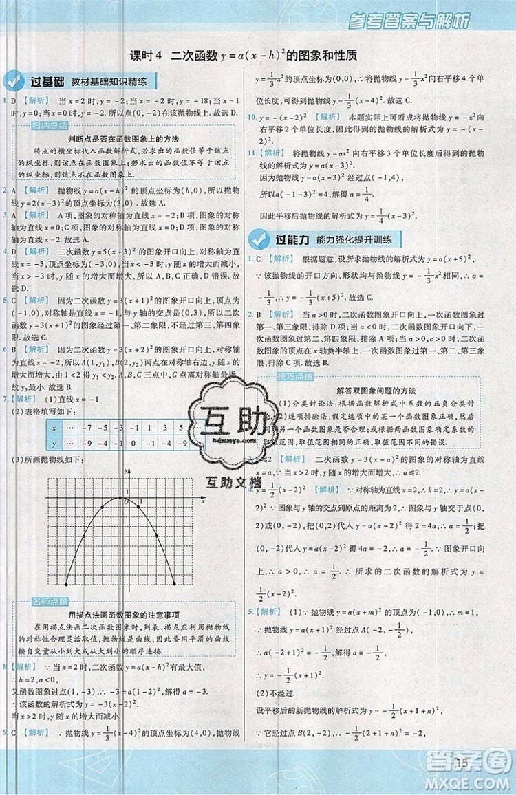 天星教育2020版初中數(shù)學(xué)一遍過九年級(jí)上RJ版人教版參考答案