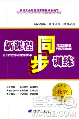 南方出版社2019新課程同步訓練9年級化學上冊人教版答案