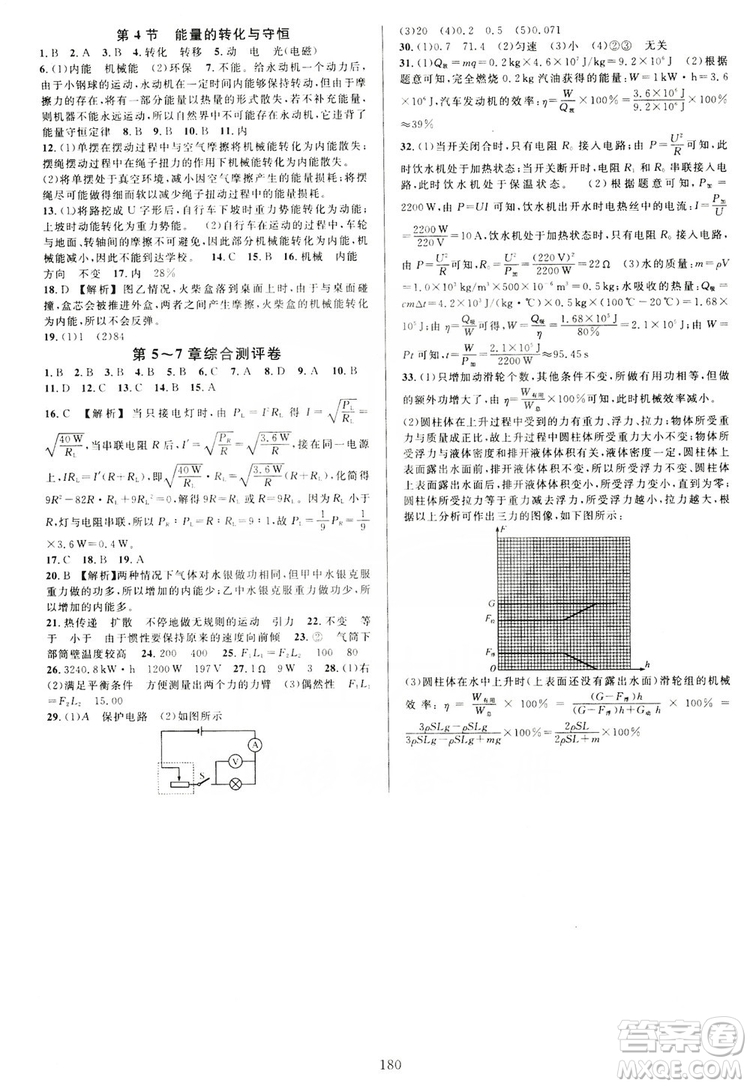 學(xué)林驛站2019全優(yōu)方案夯實(shí)與提高科學(xué)滬教版九年級(jí)全上分冊(cè)答案