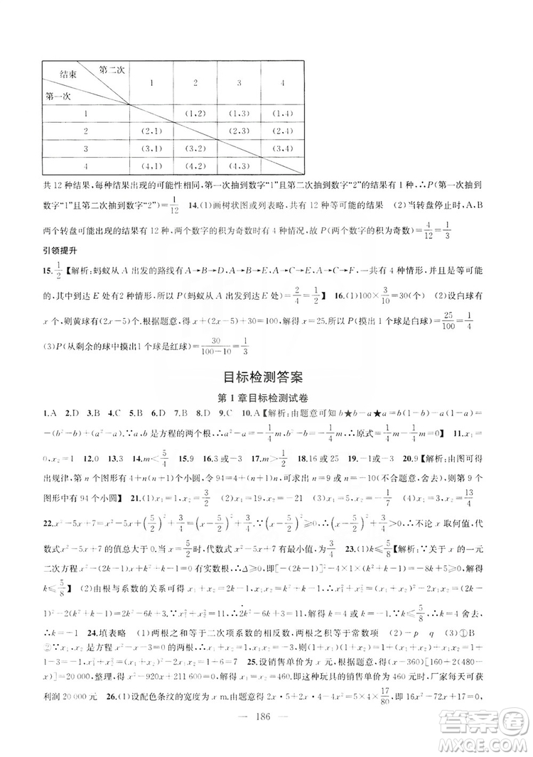 2019金鑰匙1+1課時(shí)作業(yè)+目標(biāo)檢測(cè)九年級(jí)上冊(cè)數(shù)學(xué)國(guó)標(biāo)江蘇版答案