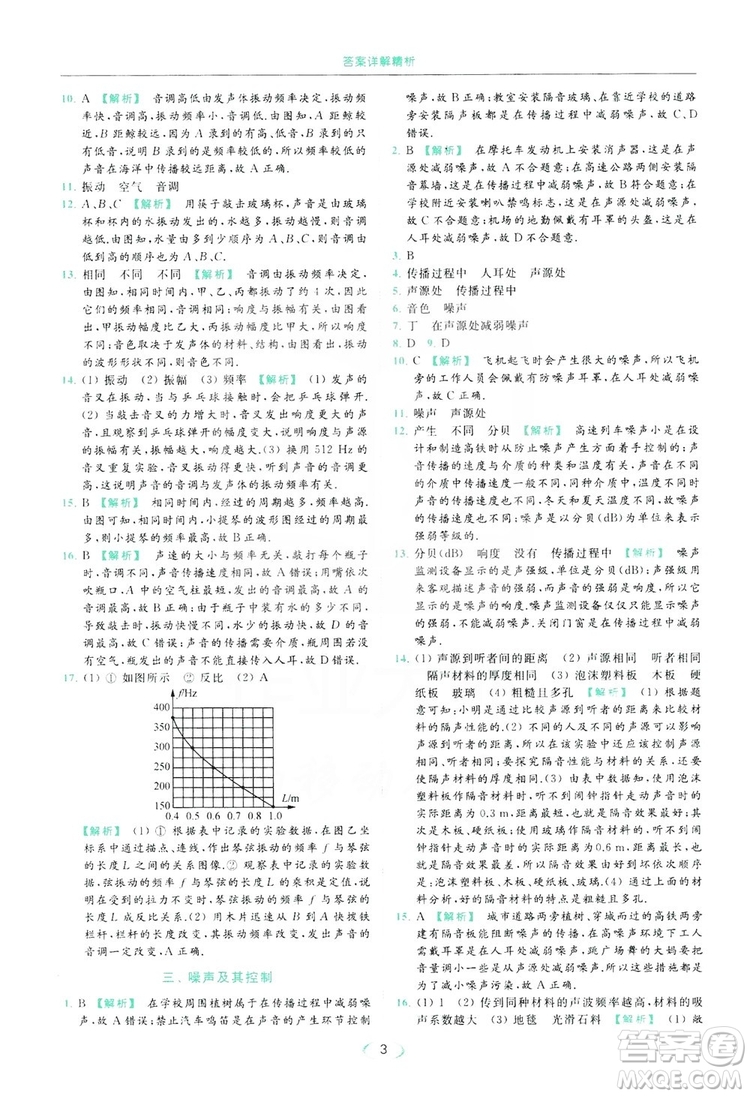 云南美術(shù)出版社2019亮點(diǎn)給力提優(yōu)課時(shí)作業(yè)本8年級(jí)物理上冊(cè)蘇科版答案