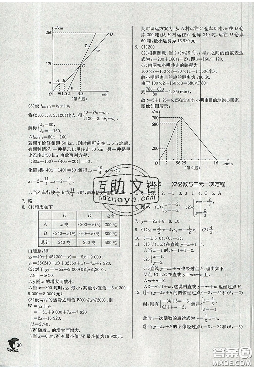 江蘇人民出版社春雨教育2019秋實驗班提優(yōu)訓(xùn)練八年級數(shù)學(xué)上冊JSKJ蘇科版參考答案