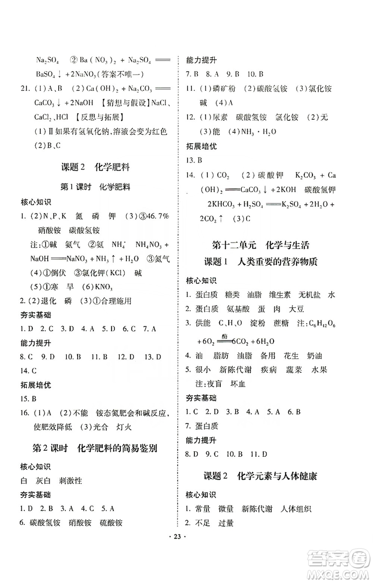 馳逐文化2019課時刷優(yōu)化分層作業(yè)九年級化學(xué)上冊答案