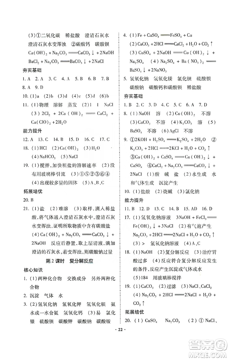 馳逐文化2019課時刷優(yōu)化分層作業(yè)九年級化學(xué)上冊答案