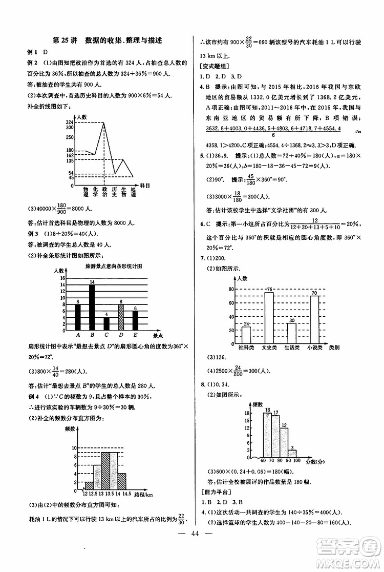 2019年新課標(biāo)七年級數(shù)學(xué)培優(yōu)競賽超級課堂第七版參考答案