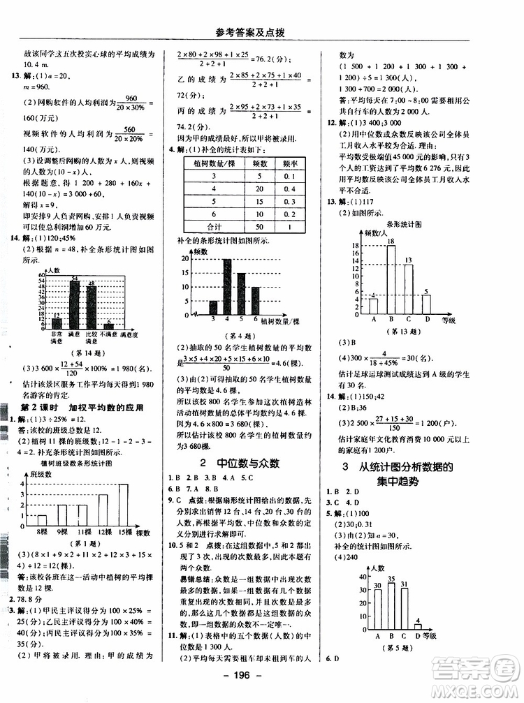 榮德基2019秋典中點(diǎn)綜合應(yīng)用創(chuàng)新題數(shù)學(xué)八年級(jí)上BSD北師大版參考答案