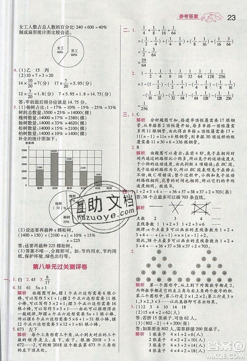 南京師范大學(xué)出版社天星教育2019一遍過(guò)小學(xué)數(shù)學(xué)六年級(jí)上冊(cè)人教RJ版參考答案