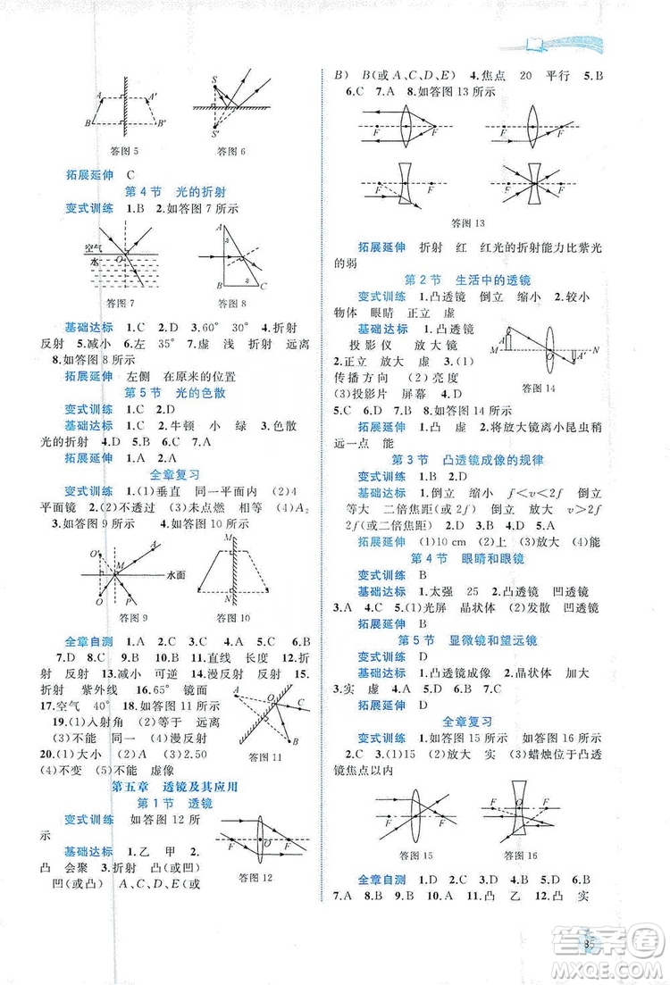 2019新課程學習與測評同步學習8年級物理上冊人教版答案