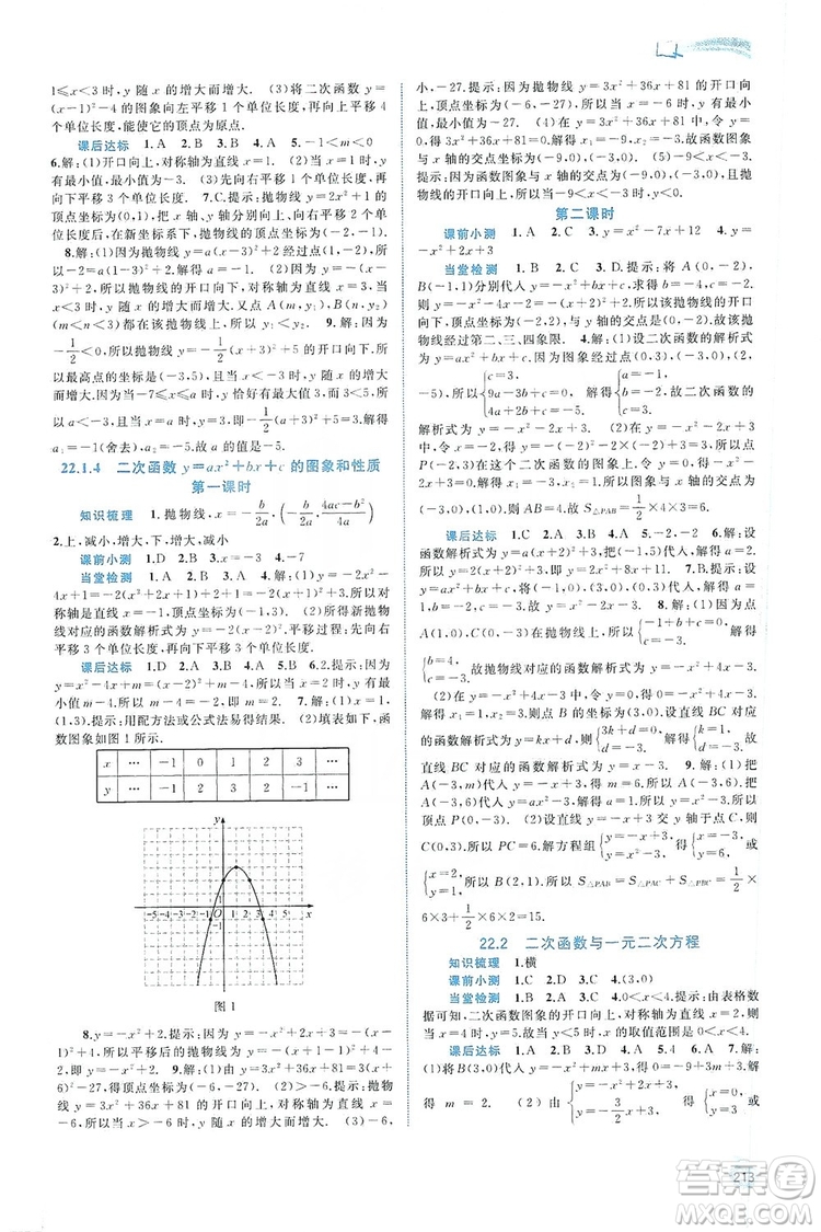 2019新課程學(xué)習(xí)與測評同步學(xué)習(xí)數(shù)學(xué)九年級全一冊人教版答案