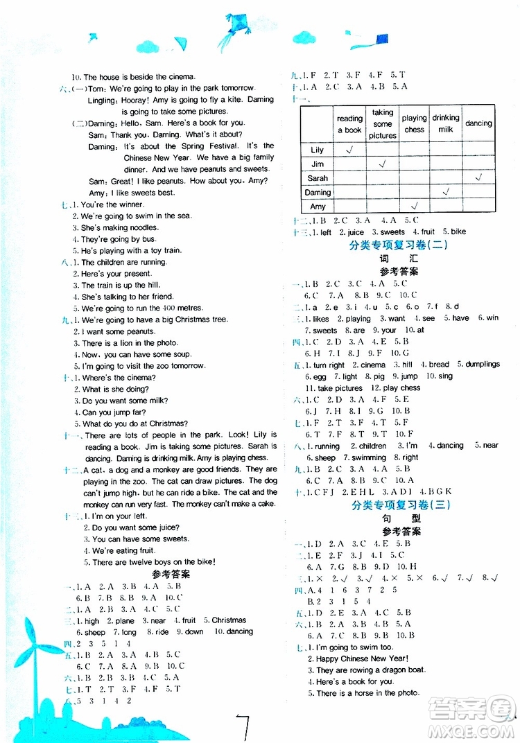 2019秋黃岡小狀元達標卷四年級上冊英語WY外研版參考答案