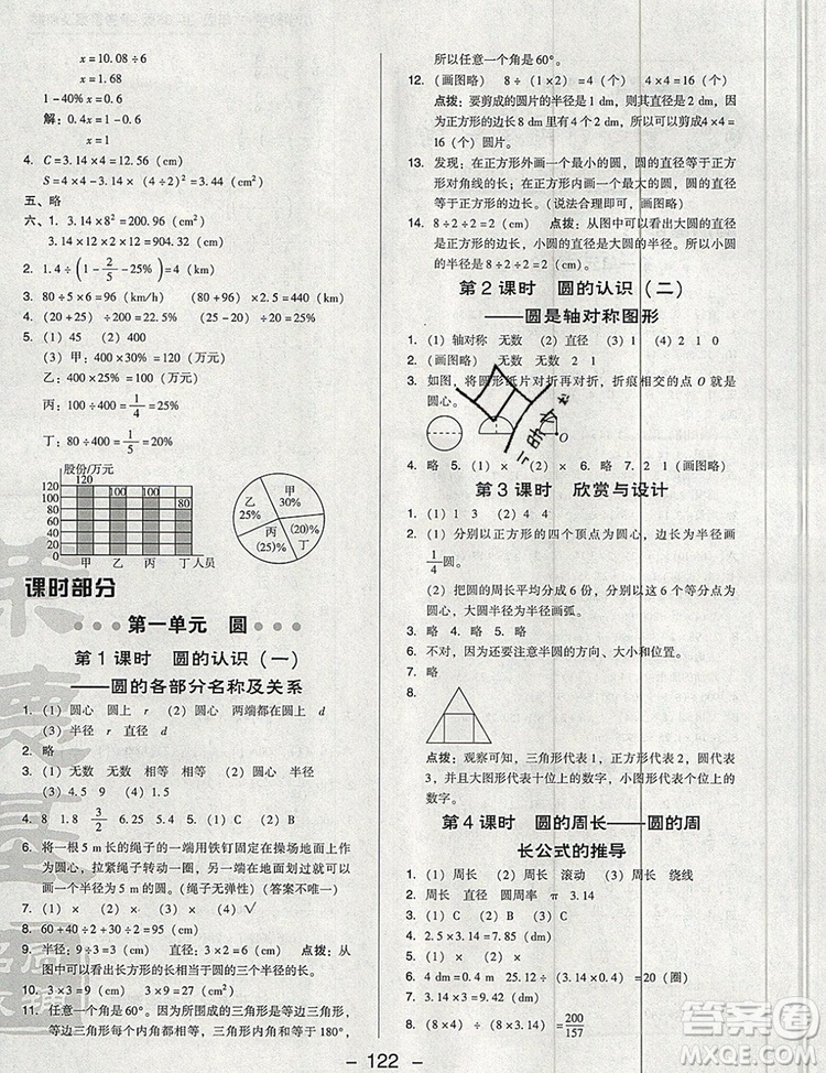 2019年綜合應(yīng)用創(chuàng)新題典中點(diǎn)六年級(jí)數(shù)學(xué)上冊北師大版參考答案