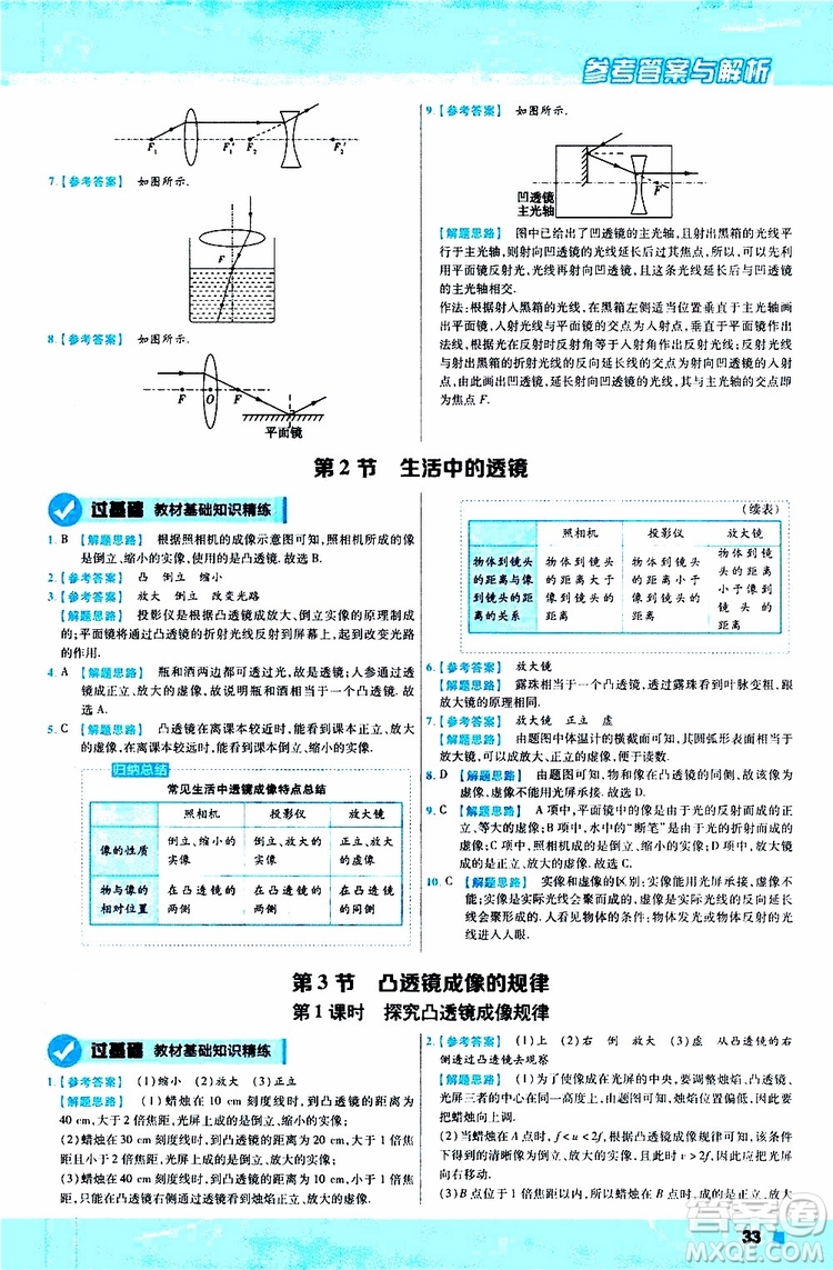 2020版天星教育一遍過(guò)初中物理八年級(jí)上冊(cè)RJ人教版參考答案