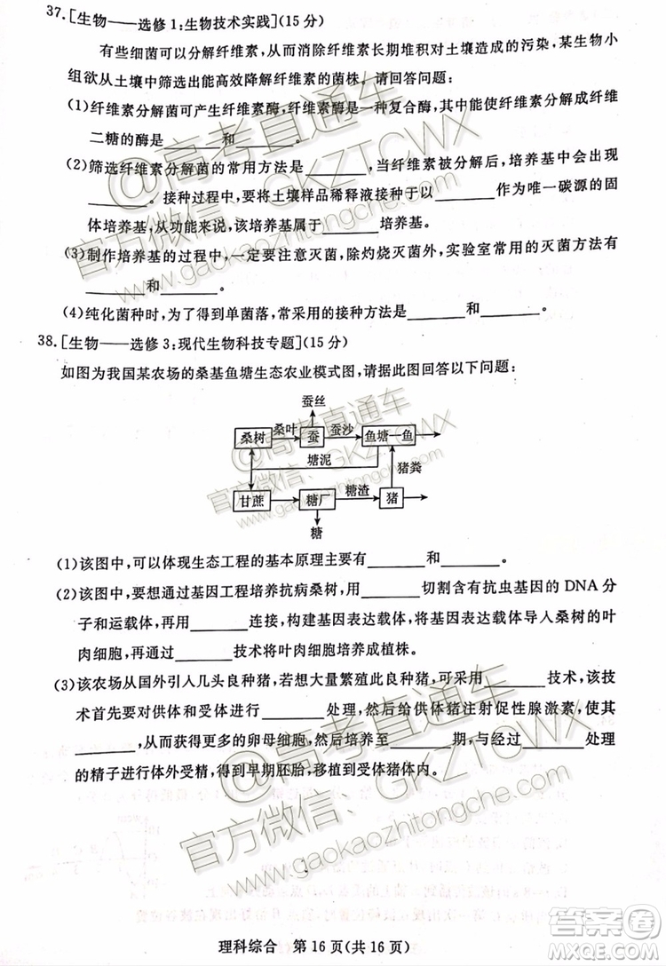 2020屆湛江市高三9月調(diào)研考試文理綜試題及參考答案