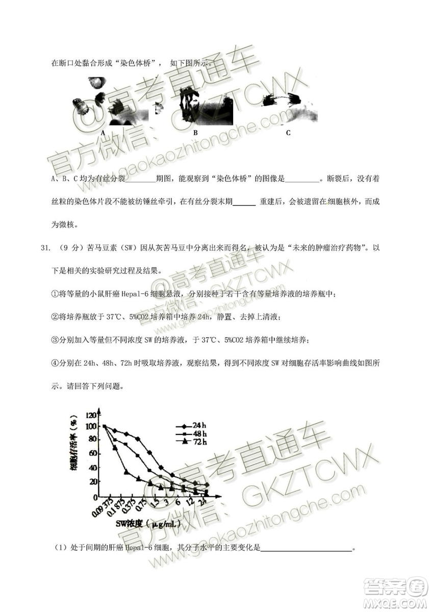 2020屆深圳市高級中學(xué)高三上學(xué)期第一次測試文理綜試題及答案