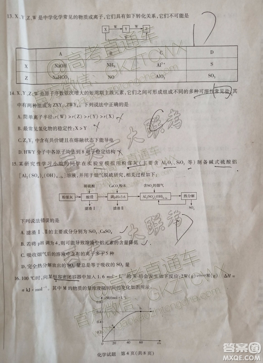 2020屆天一大聯(lián)考高三一聯(lián)Q皖豫聯(lián)盟化學試題及參考答案