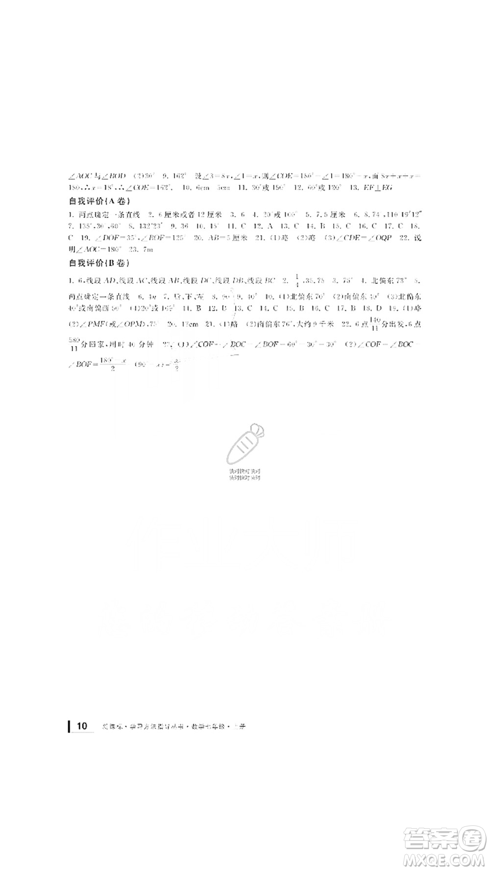 寧波出版社2019新課標(biāo)學(xué)習(xí)方法指導(dǎo)叢書七年級數(shù)學(xué)上冊浙教版答案