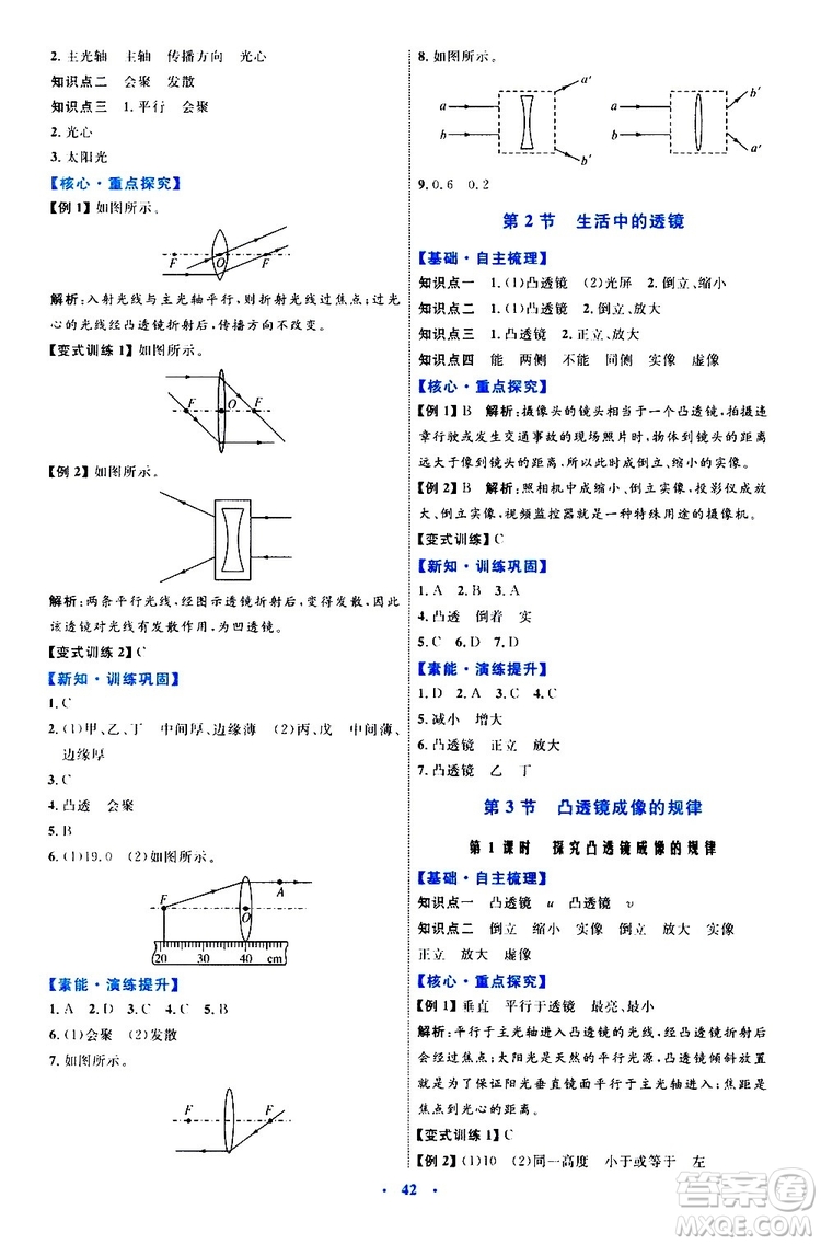 2019年初中同步學(xué)習(xí)目標(biāo)與檢測物理八年級上冊人教版參考答案