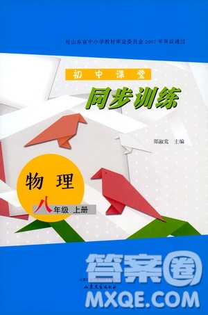 山東大學(xué)出版社2019年初中課堂同步訓(xùn)練物理八年級上冊參考答案