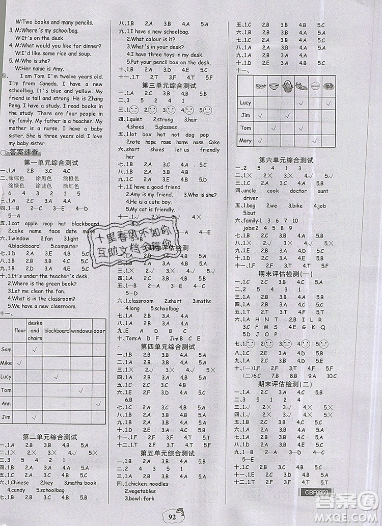 世紀(jì)金榜金榜小博士四年級英語上冊人教版2020年新版答案