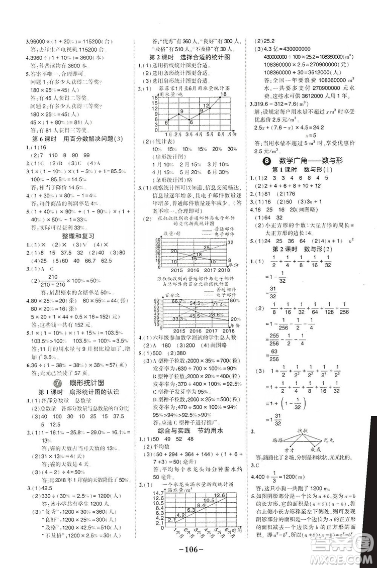 長江出版社2019狀元成才路狀元作業(yè)本六年級數(shù)學上冊人教版答案