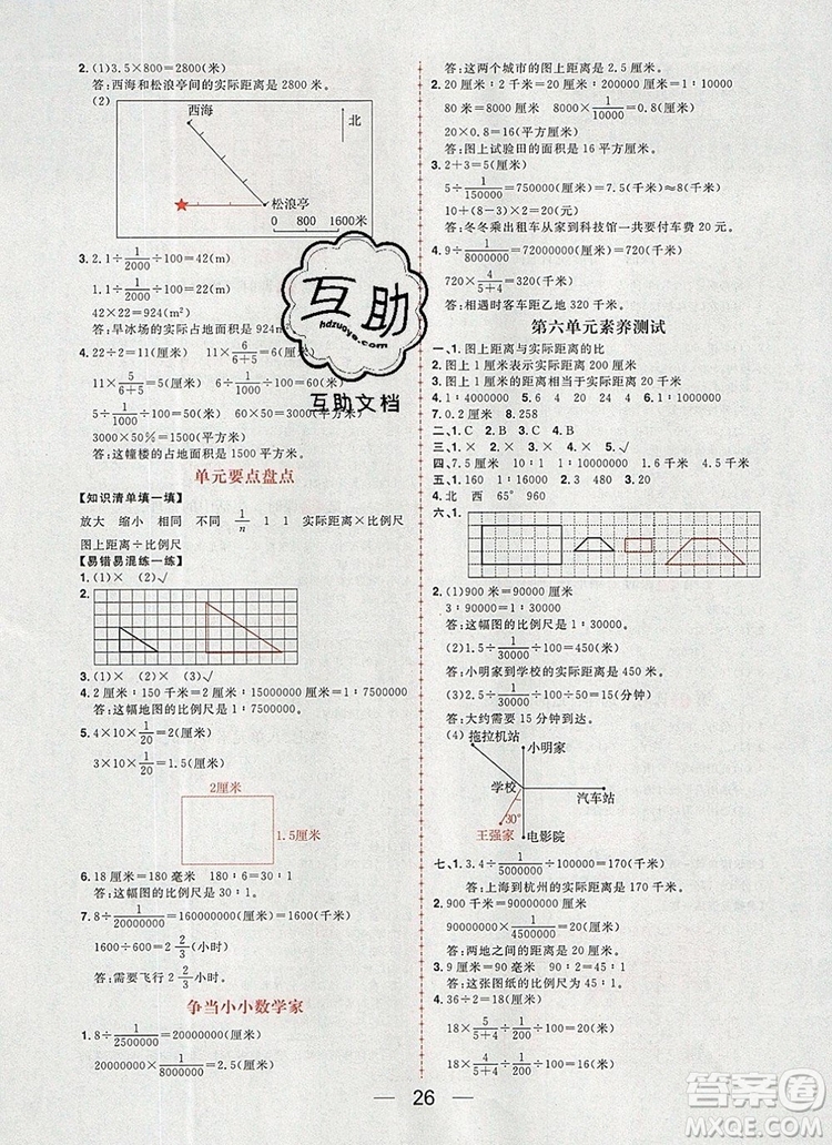 南方出版社2019年核心素養(yǎng)天天練六年級(jí)數(shù)學(xué)上冊(cè)冀教版答案