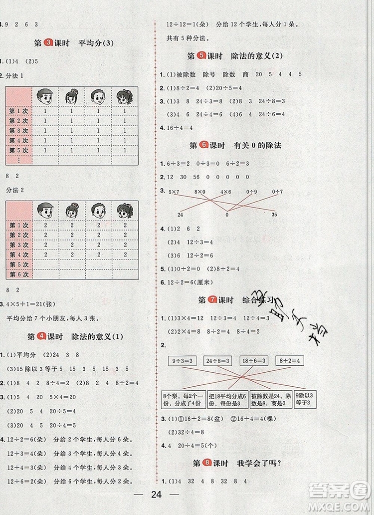 南方出版社2019年核心素養(yǎng)天天練二年級數(shù)學(xué)上冊青島版答案