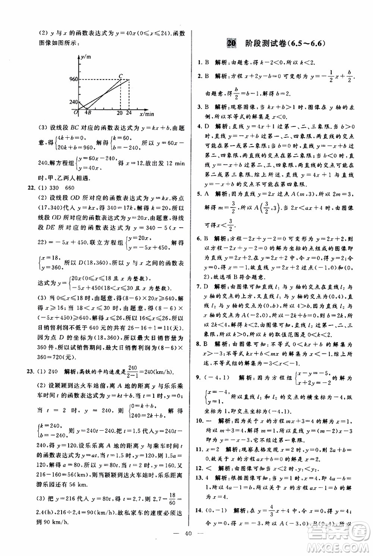 2019年亮點給力大試卷數(shù)學八年級上冊人教版參考答案