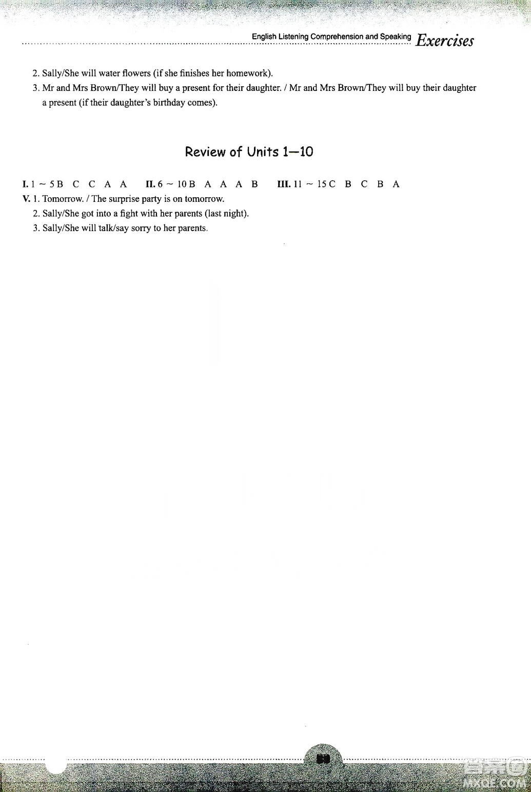 浙江教育出版社2019英語聽說強(qiáng)化訓(xùn)練八年級(jí)上冊(cè)人教版答案