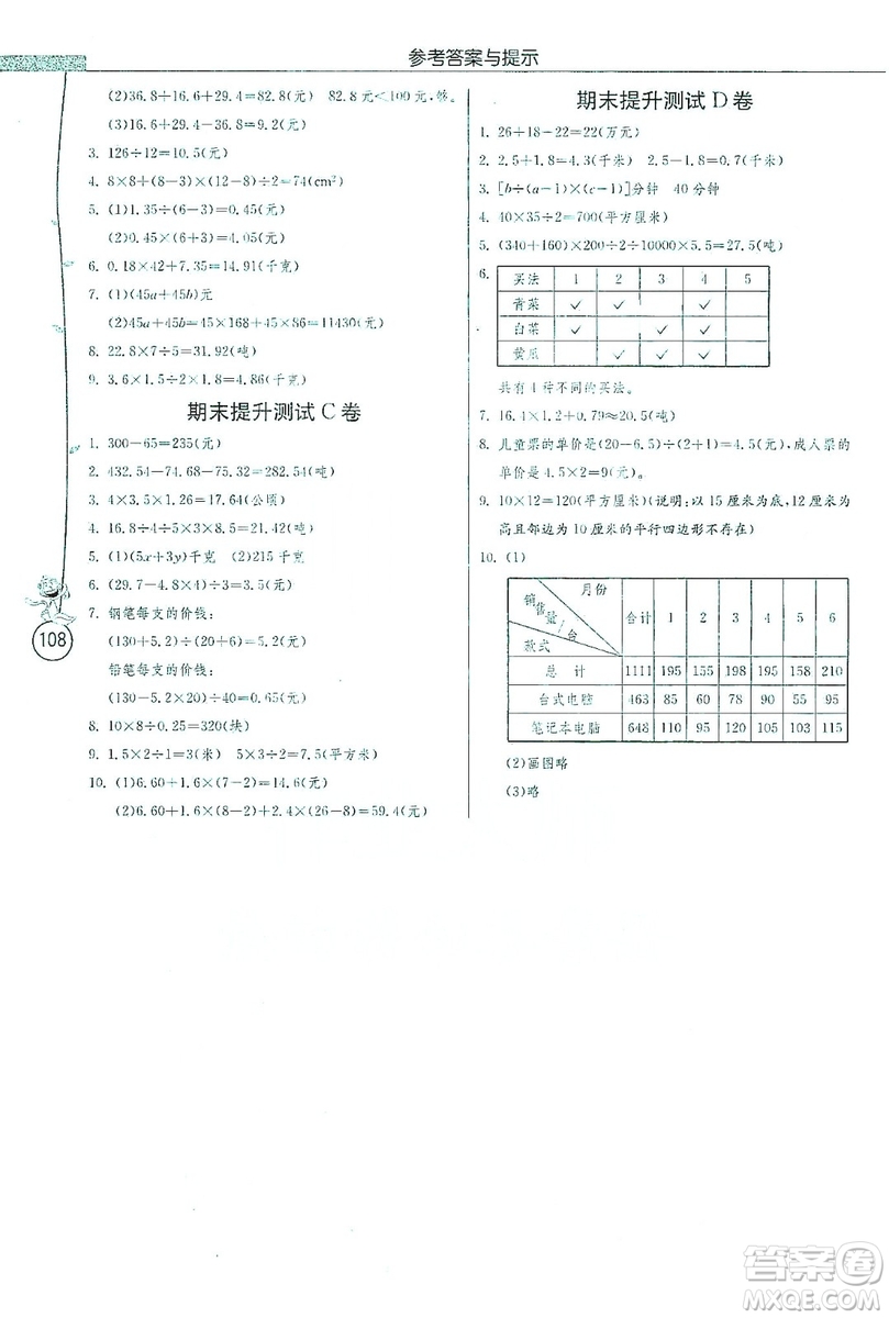 江蘇人民出版社2019小學數學應用題解題高手五年級江蘇版上冊詳解版答案