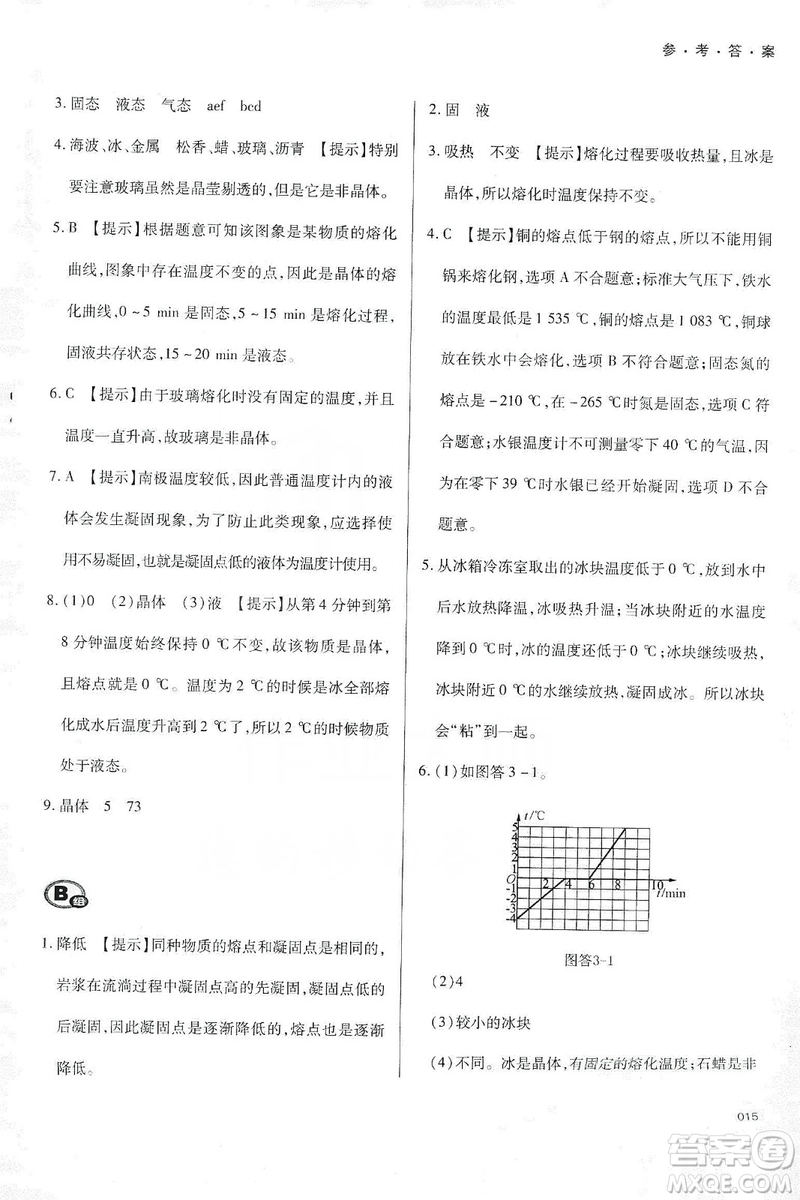 天津教育出版社2019學(xué)習(xí)質(zhì)量監(jiān)測(cè)八年級(jí)物理上冊(cè)人教版答案