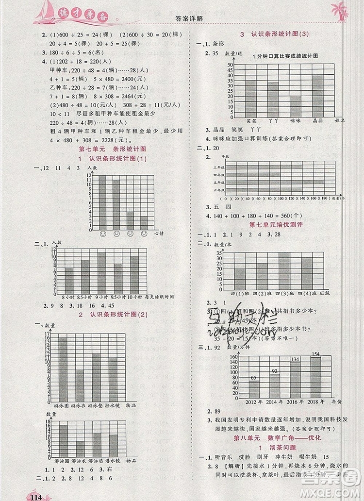 2019年秋新版王朝霞德才兼?zhèn)渥鳂I(yè)創(chuàng)新設(shè)計(jì)四年級(jí)數(shù)學(xué)上冊(cè)人教版答案