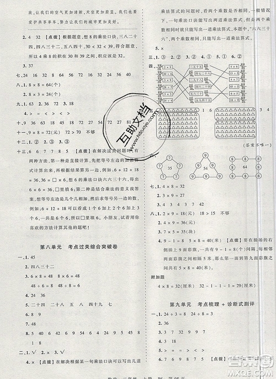 江西人民出版社2019年王朝霞考點(diǎn)梳理時(shí)習(xí)卷二年級(jí)數(shù)學(xué)上冊(cè)北師版答案