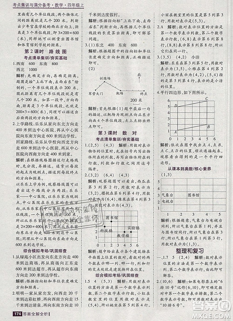 2019年考點(diǎn)集訓(xùn)與滿分備考四年級數(shù)學(xué)上冊北京版答案