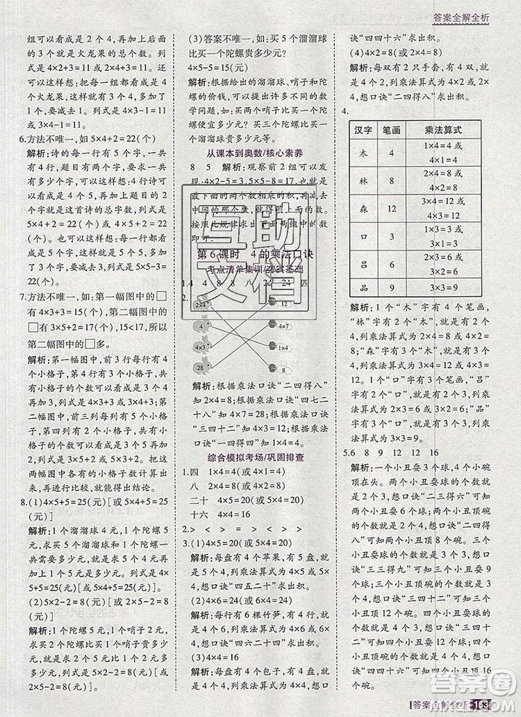 2019年考點(diǎn)集訓(xùn)與滿分備考二年級數(shù)學(xué)上冊北京版答案