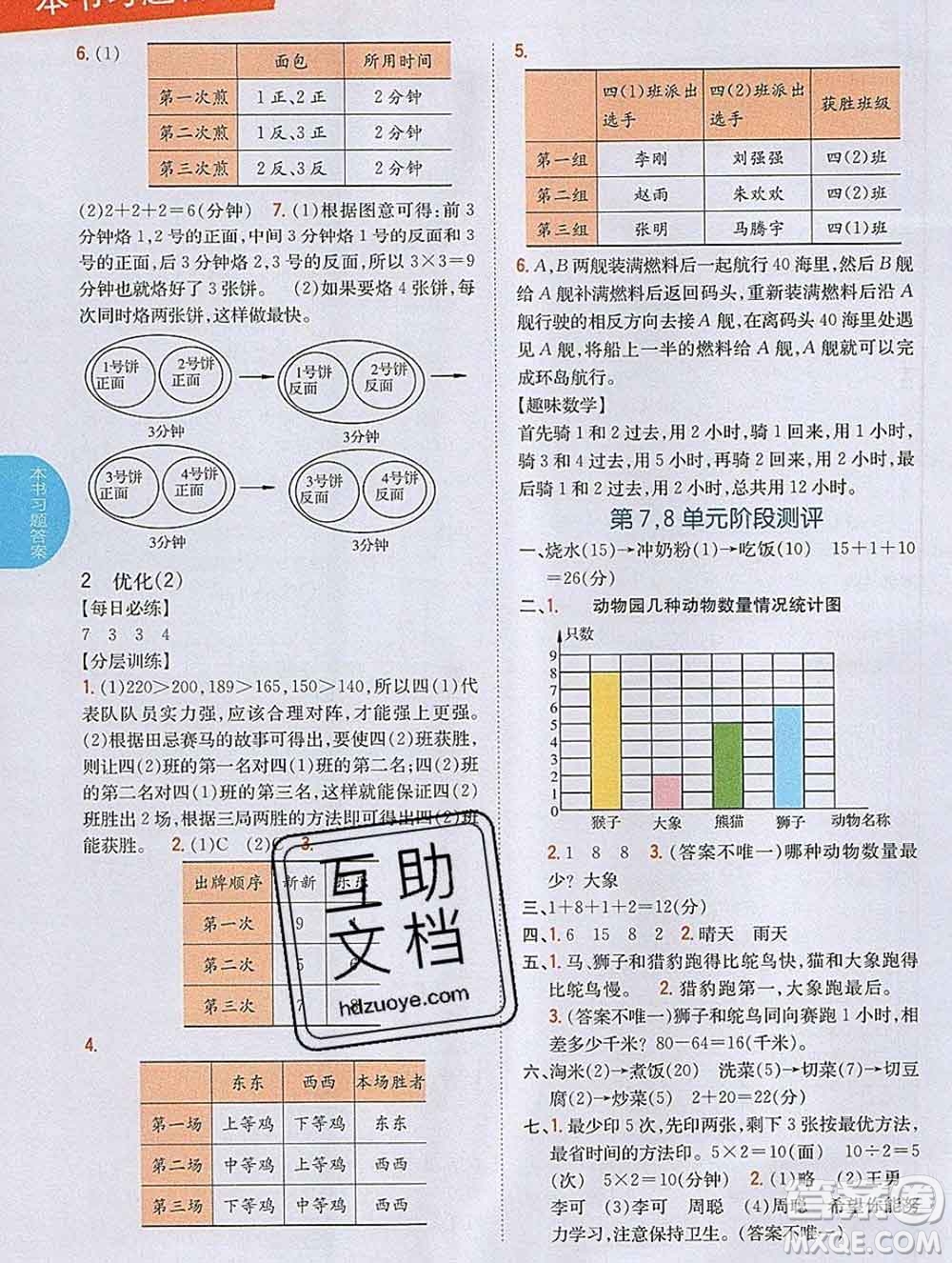 吉林人民出版社2019年小學(xué)教材全解讀四年級(jí)數(shù)學(xué)上冊(cè)人教版答案