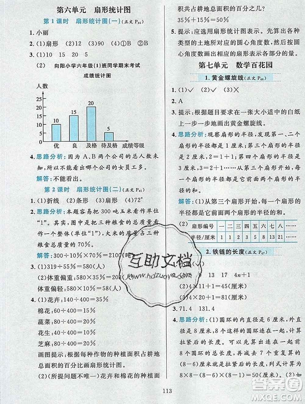 陜西人民教育出版社2019年小學(xué)教材全練六年級(jí)數(shù)學(xué)上冊(cè)北京版答案