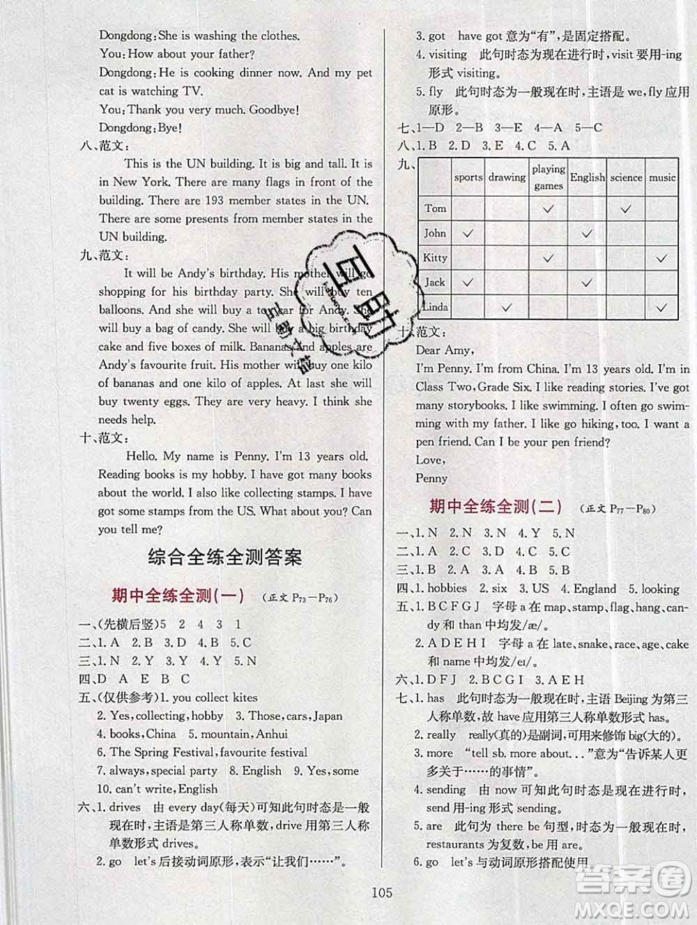 陜西人民教育出版社2019年小學(xué)教材全練六年級英語上冊外研版答案