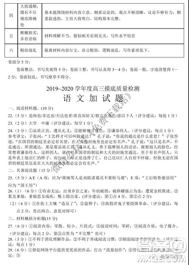 2020屆徐州市高三年級第一學(xué)期期中抽測語文試題及答案