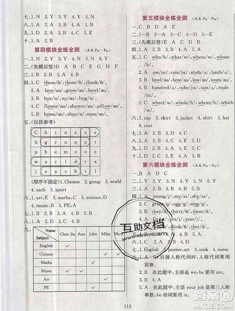 陜西人民教育出版社2019年小學(xué)教材全練四年級英語上冊教科版廣州專用答案