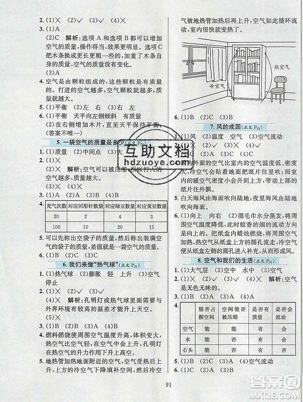 陜西人民教育出版社2019年小學(xué)教材全練三年級(jí)科學(xué)上冊(cè)教科版答案