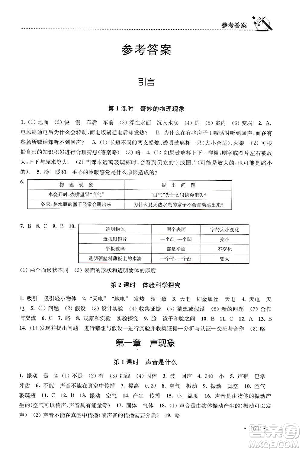 東南大學(xué)出版社2019名師點(diǎn)撥課時(shí)作業(yè)本八年級(jí)物理上冊(cè)新課標(biāo)江蘇版答案