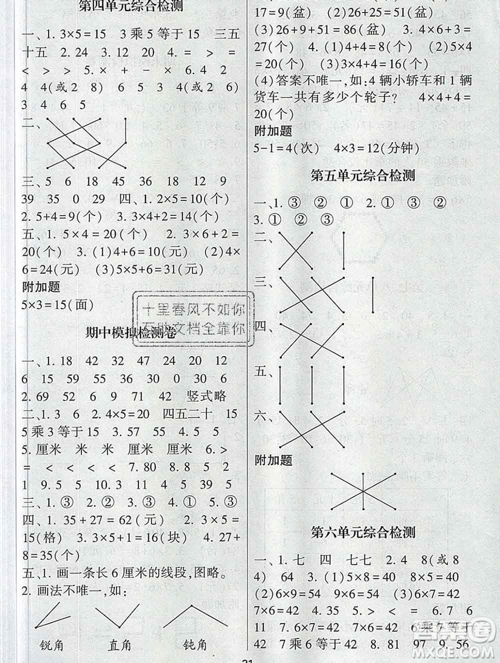 河海大學出版社2019新版經綸學典棒棒堂二年級數學上冊人教版答案