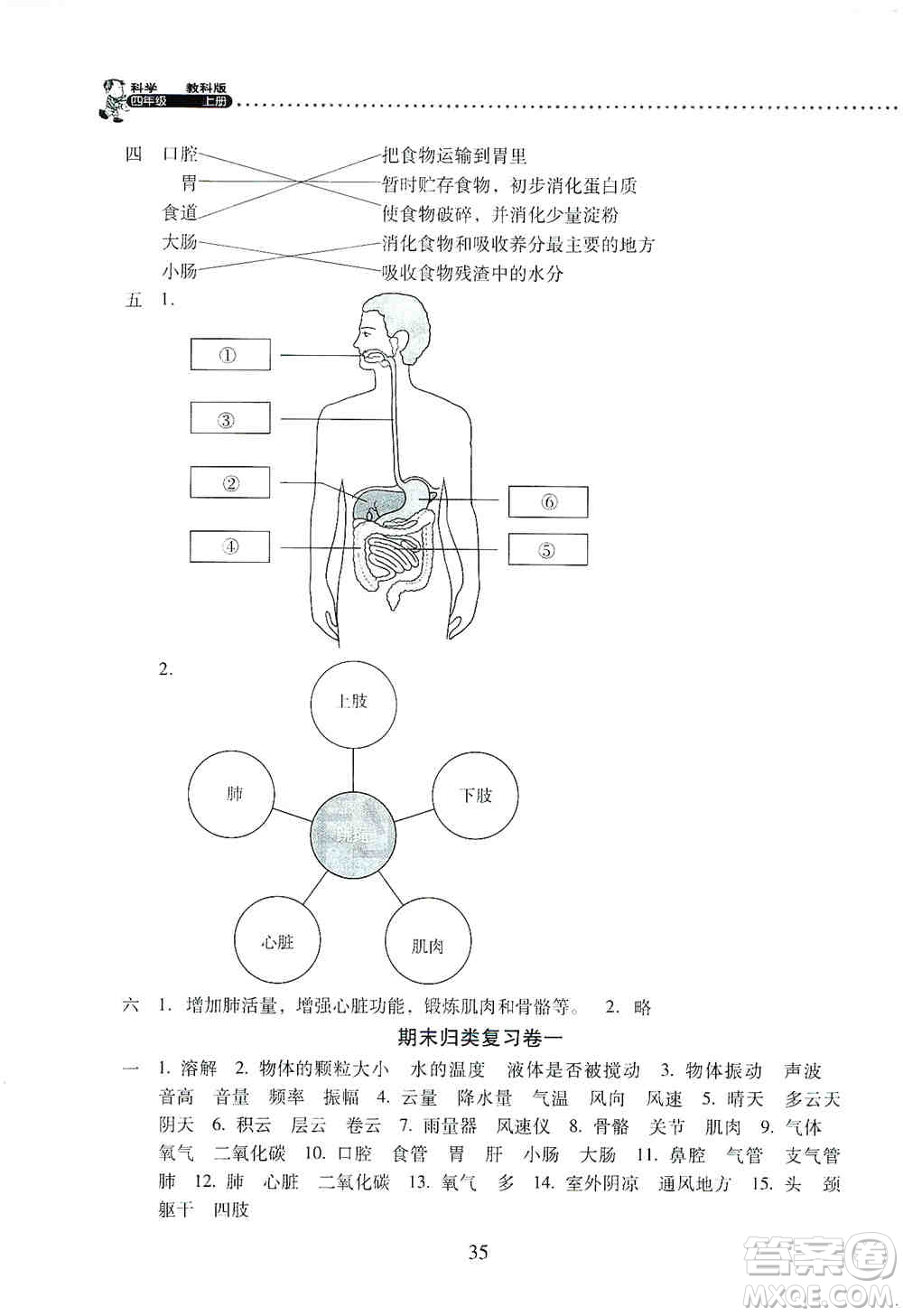 晨光出版社2019晨光全優(yōu)小學(xué)單元達(dá)標(biāo)與歸類復(fù)習(xí)檢測(cè)卷四年級(jí)科學(xué)上冊(cè)教科版答案