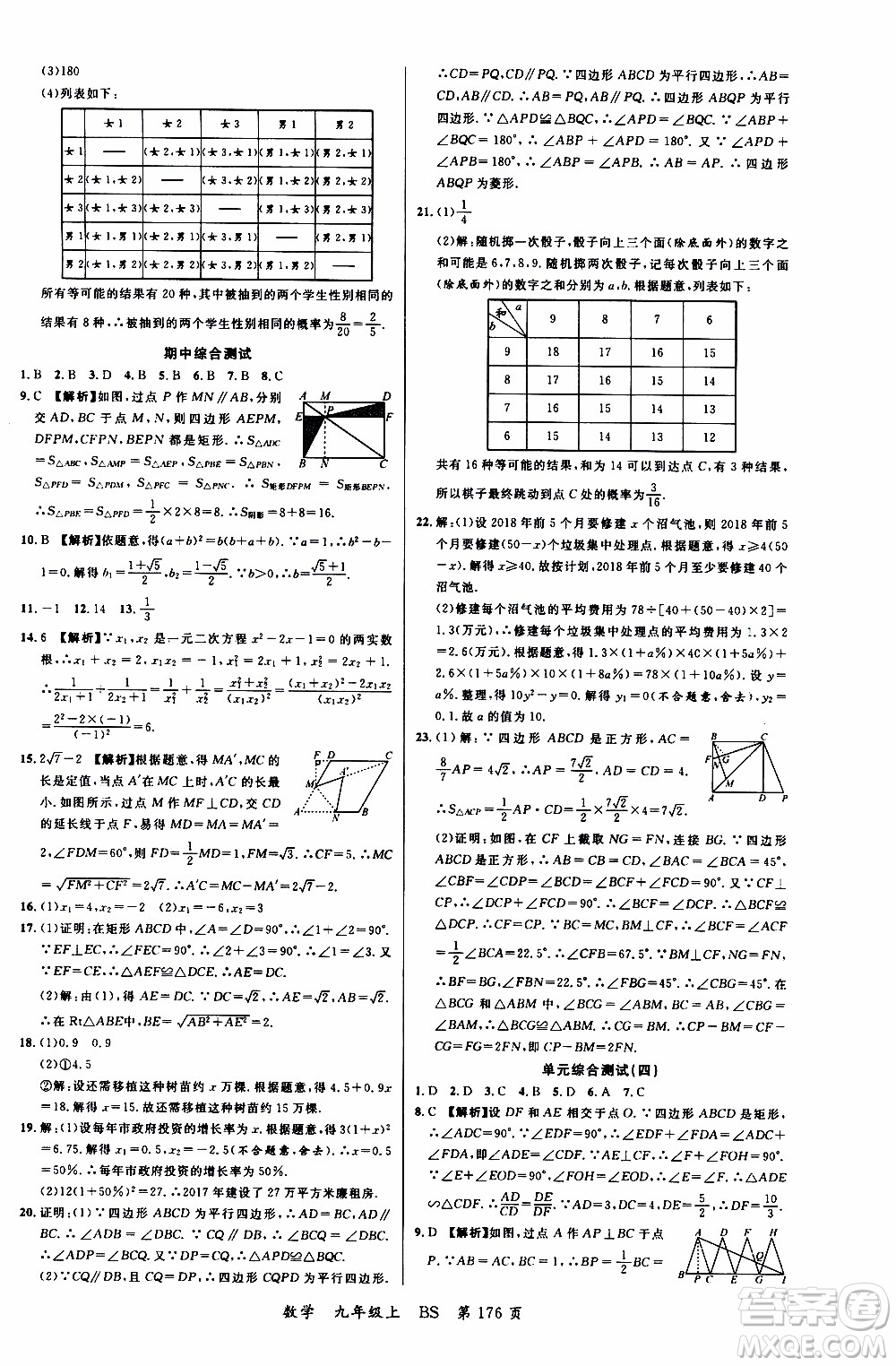 2019品至教育一線課堂數(shù)學(xué)九年級(jí)上冊(cè)人教版RJ參考答案