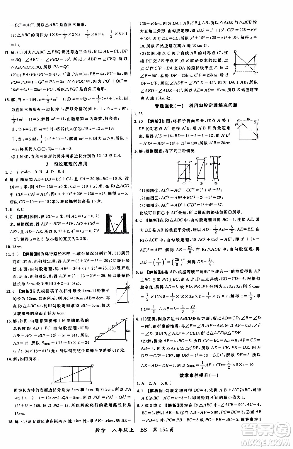 2019品至教育一線課堂數(shù)學(xué)八年級(jí)上冊(cè)BS北師版參考答案